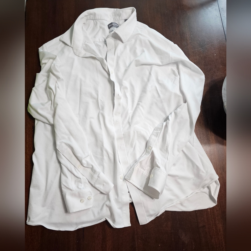 Michael Kors White Slim Fit Button-Up Shirt